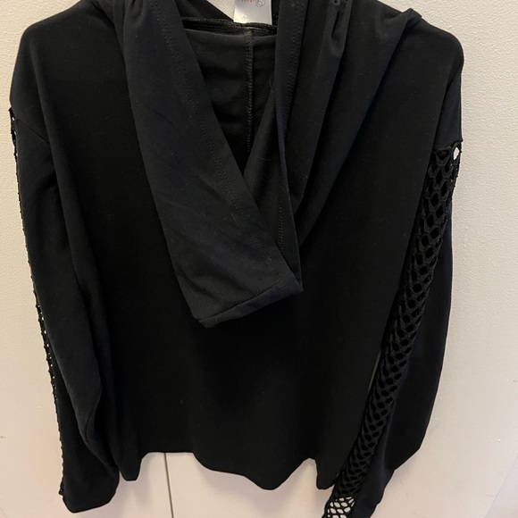 Girls Suzette Collection long sleeve hooded shirt with arm detail - Picture 3 of 5